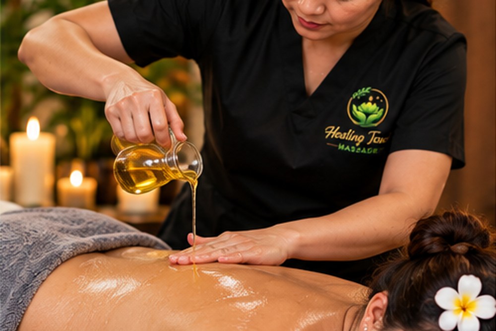 Traditional Balinese style massage with flowing strokes and gentle pressure