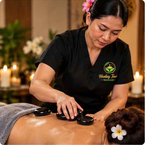 Ventosa cupping treatment combined with massage on a client's back